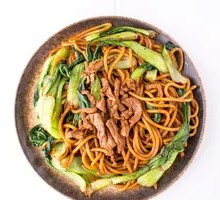 Egg and Pork Noodles with Ham