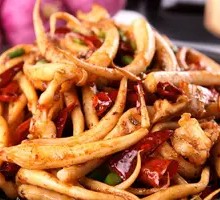 Spicy Squid Tentacles in Dry Pot