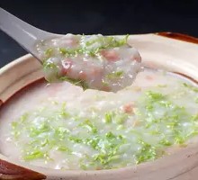 Minced Pork and Greens Porridge