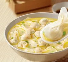 Chicken and Pork Dumplings in Broth