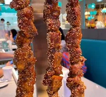 Grilled Pork with Large Skewers