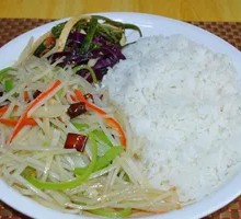 Spicy and Sour Potato Noodles with Rice