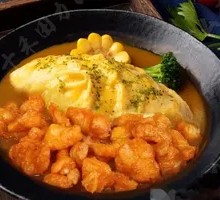Honey Glazed Chicken Curry Omelette Rice