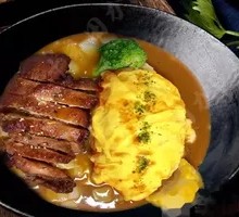 照烧鸡排咖喱蛋包饭