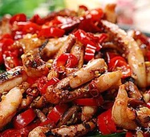 Spicy Squid Tentacles in Dry Pot