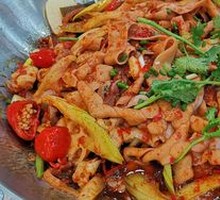Stewed Chicken Offal in Small Pot