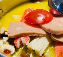 Tom Yum Seafood Hot Pot with Colorful Vegetables