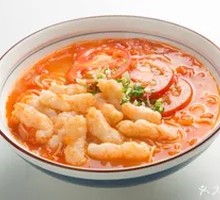 Tomato Shrimp Dumpling Noodles