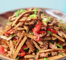 Fried Tofu with Shredded Pork