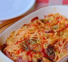 Bacon and Mushroom Baked Pasta