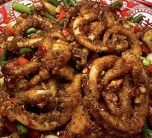 Spicy Squid Tentacles in Dry Pot