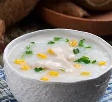 Corn and Fish Slice Porridge