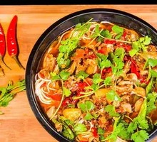 Pickled Chili Pork Intestine Rice Noodles