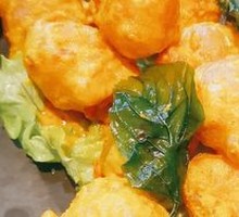 Gold-Flake Salted Egg Yolk Shrimp Balls