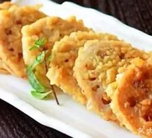 Crispy Rice Lotus Root Meat Patties