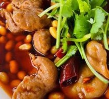 Braised pork intestine with soybeans
