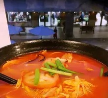 Tomato Fried Pork Rice Soup