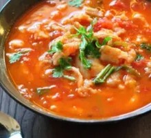 Tomato and Pork Rice Soup