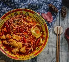 Spicy Pork Hot Pot Noodles