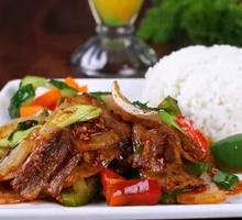Spicy Twice-Cooked Pork Rice Bowl