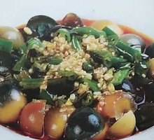 Spicy Pepper and Tofu Skin with Century Egg