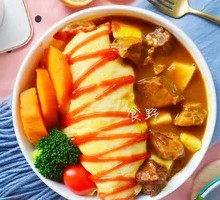 Wild Potato Beef Omelette Rice
