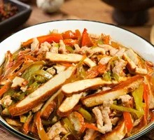 Fried Tofu Skin with Pork Strips
