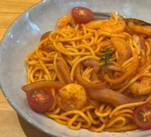 Tomato Sauce Shrimp Pasta