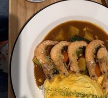 Fried Shrimp Cutlet Curry Omelette Rice