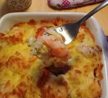 Black Pepper Chicken Cheese Rice Bake
