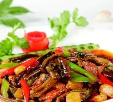 Sweet Potato Noodles with Preserved Pork