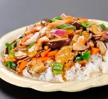 Chicken Mushroom Beef Rice Bowl