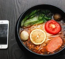 Sour Cabbage and Pork Noodle Soup in Pot