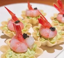 Sweet Shrimp Caviar Avocado Taco