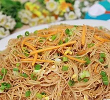 Egg and Pickled Chili Shredded Pork Fried Rice Noodles