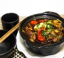 Pickled Pepper Chicken Offal Wooden Bucket Rice