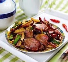 Garlic Shoots with Preserved Pork Rice