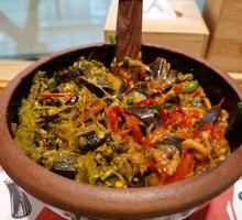 Mashed Chili with Century Egg, Eggplant and Green Beans