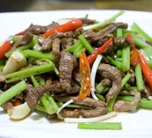 Celery and Beef Strips