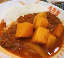 Golden Pork Cutlet Red Curry Rice