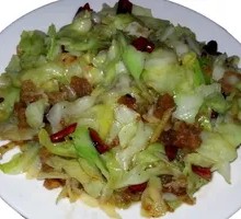 Fried Pork Crumbs with Bok Choy