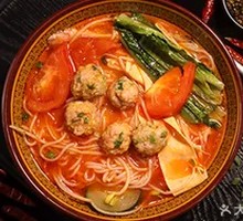 Tomato Meatball Rice Noodles