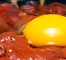 Fresh Beef Liver Sliced with a Cleaver