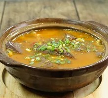 Hot Pot with Pickled Pepper and Blood Sausage
