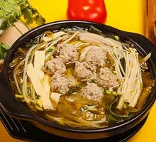 Pickled Pepper Meatball Hot Pot Rice Noodles