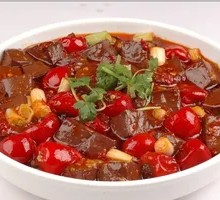 Pickled Pepper Duck Blood Rice Bowl