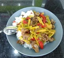 Pickled Pepper Chicken Offal Rice Bowl