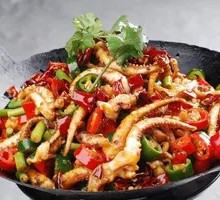 Dry Pot Duck Wings with Squid Tentacles