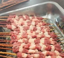 Lamb Skewers on Red Willow Branches