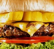 Grilled Pineapple Cheese Beef Burger